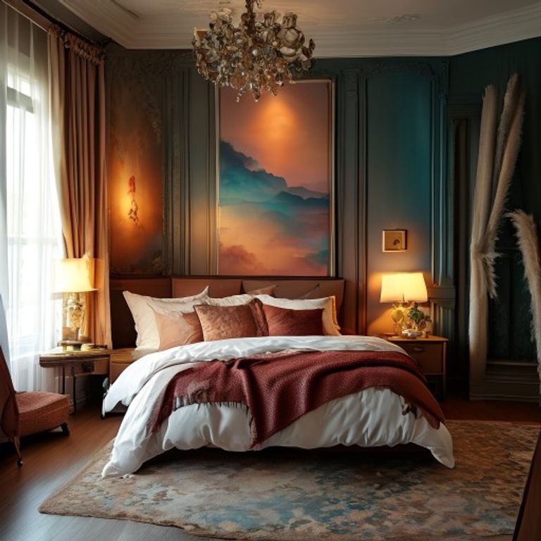 Beautiful Bedroom Wallpapers To Enhance Your Space, cinematic documentary photography, rich colours, sharp focus, no text, no watermarks