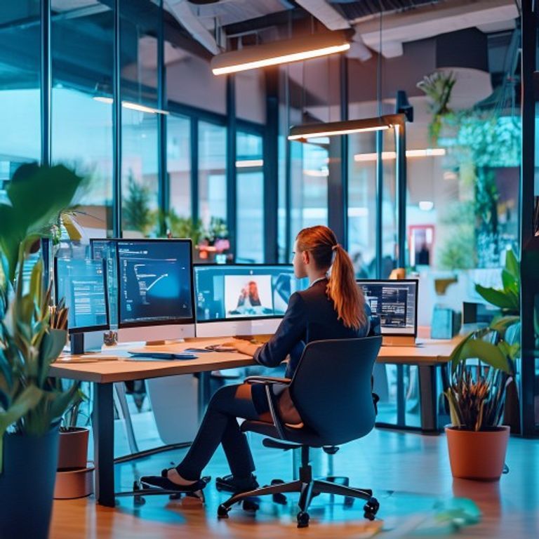 The AI Workplace How Intelligent Tools Are Redefining Productivity, editorial magazine photography, vibrant professional quality, no text, no watermarks