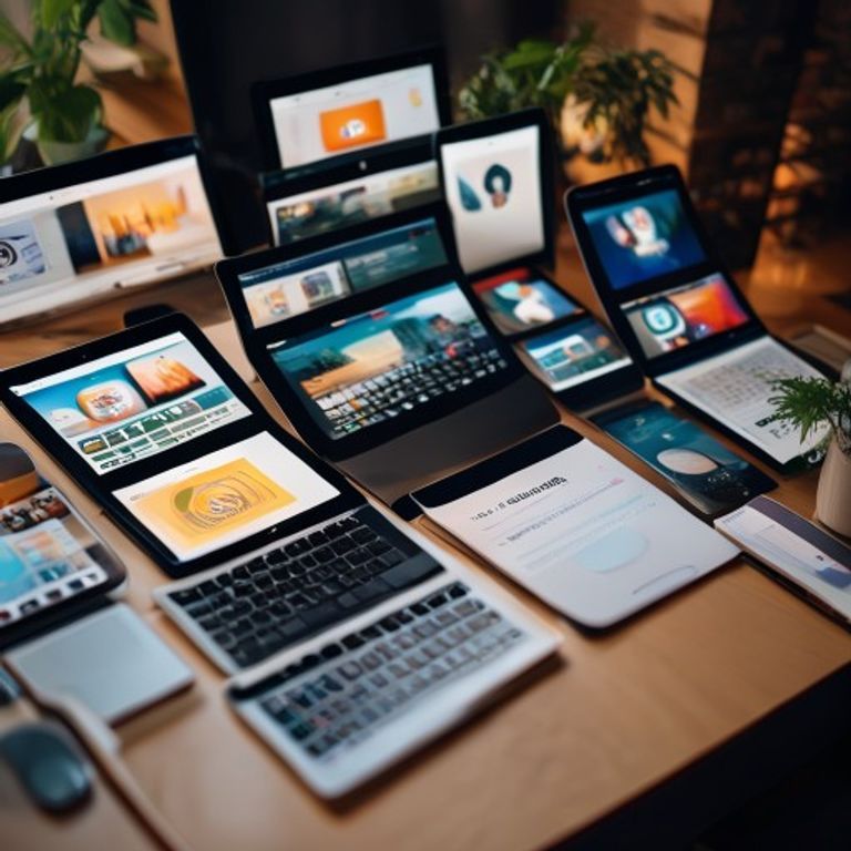 Top 10 Social Network Sites for a Web Designer, lifestyle editorial photo, warm natural lighting, high resolution, no text, no watermarks